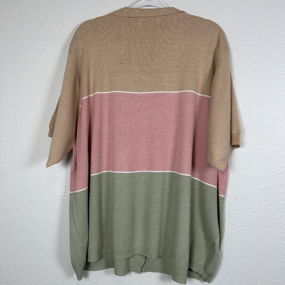 Brownstone Studio women plus size 2X short sleeve knit top 100% silk tan pink - Picture 7 of 12